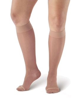 Pebble UK Wide Calf Sheer Support Knee Highs (Pebble UK Wide Calf Sheer Support Knee Highs Light Nude)