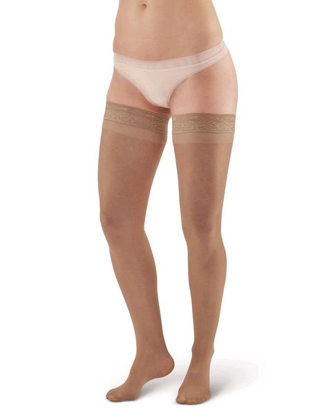 Pebble UK Sheer Mild Support Thigh Highs Natural