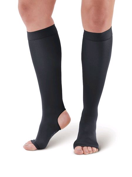 Pebble UK Opent Toe & Open Heel Support Socks Black