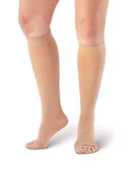 Pebble UK Medical Weight Toeless Compression Socks (Pebble UK Medical Weight Toeless Compression Socks Beige)