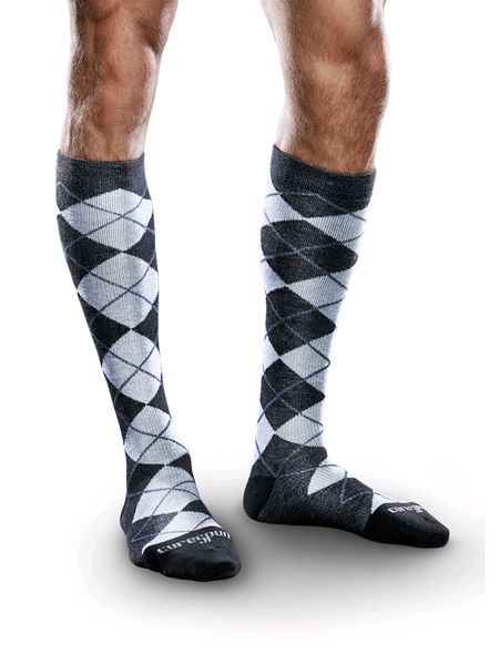 Therafirm Core Spun Patterned Support Socks Slate Argyle