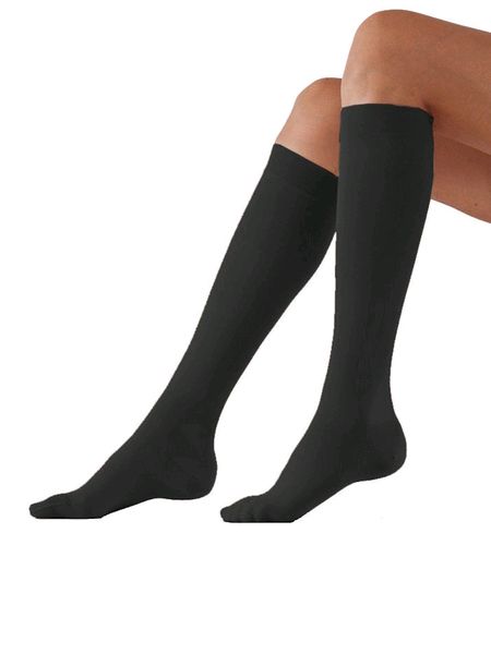 Varisan Top Short Length Wide Calf Support Socks Black