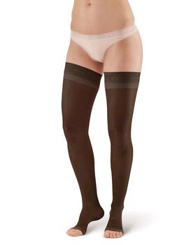 Pebble UK Toeless Sheer Support Thigh Highs (Pebble UK Toeless Sheer Support Thigh Highs Black)