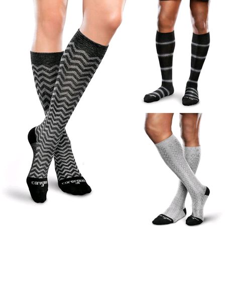 Core Spun Patterned Support Socks
