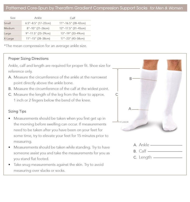Therafirm 15-20mmHg Corepsun Pattern Socks