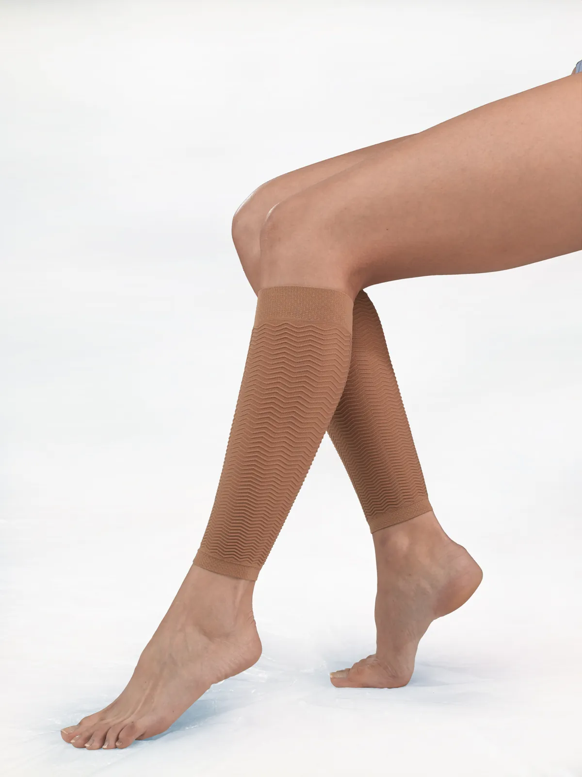 Footless Knee High Support Socks with Micromassage 3D Wave Knit to help move fluid and reduce swelling