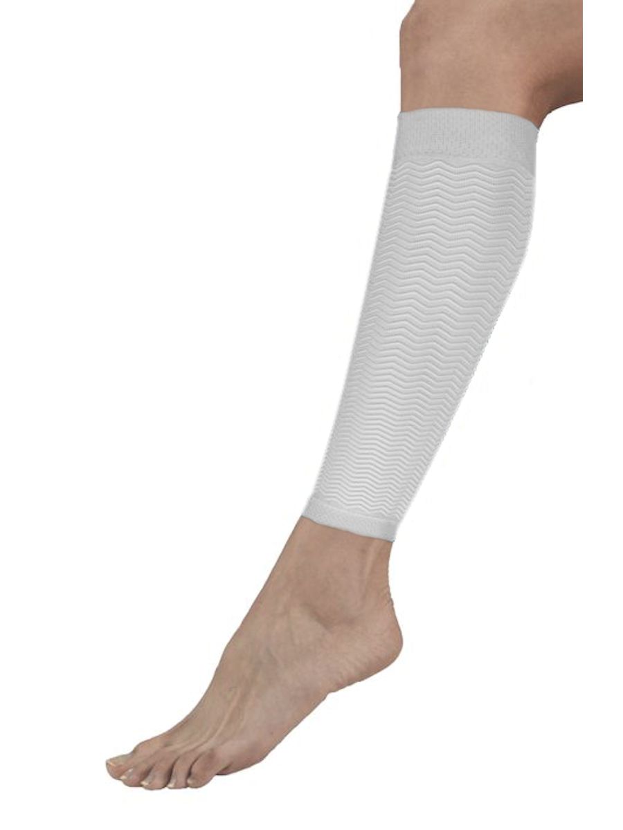 Solidea Leg Footless Support Knee Highs with Micromassage 3D Wave fabric in Bianco White